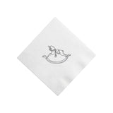 Gray Rocking Horse Foil Printed Cocktail Napkins, set of 20