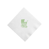 Green Vintage Carriage / Pram Foil Printed Cocktail Napkins, set of 20