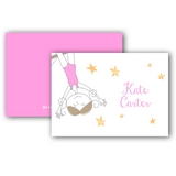 Flips Gymnast Brown Hair Enclosure Card