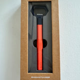 Lund London orange and navy hexagon bottle opener