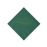 Lime on Green Christmas Cocktail Napkins, set 0f 20