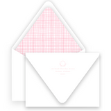 Pink Wildflower Botanical Crest with Monogram Lined Stationery