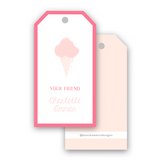 Pink Ice Cream Cone Gift Tag