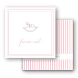 Pink Rocking Horse Square Enclosure Card