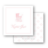 Pink Vintage Carriage Square Enclosure Card