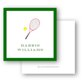 Watercolor Boy's Tennis Racket Enclosure Card