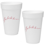 "Fa La La La" Red Foil Christmas Cups, Set of 12