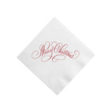 Red Foil Merry Christmas Cocktail Napkins, Set of 20
