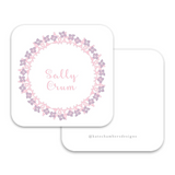 Purple Floral Square Enclosure Card