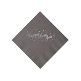 Silver on Slate New Year Cocktail Napkins, set of 20