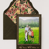 Engraved Custom Holiday Christmas Card (Bitter Chocolate & Apricot Ink)