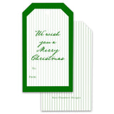 Green Stripe We Wish You a Merry Christmas Gift Tags, Set of 12