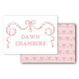 Pink Vintage Bow with Ribbon Enclosure Card