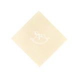 White Rocking Horse Foil Printed Cream Cocktail Napkins, set of 20
