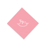 White Rocking Horse Foil Printed Pink Cocktail Napkins, set of 20