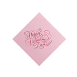 Happy Valentine's Day Red Foil on Pink Elegance Napkins, Set of 20