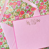 Zinnia Pink Lined Women's Stationery