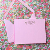 Zinnia Pink Lined Women's Stationery