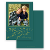 Chartreuse & Forest Green Portrait Holiday Card