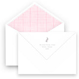 Watercolor Bunny with Pink Bow Baby Shower Invitation