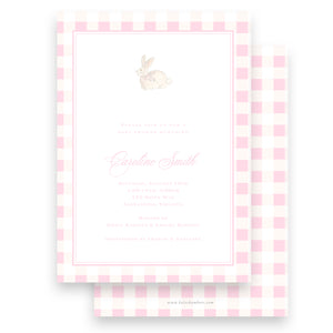 Pink Vintage Bunny Girls Baby Shower Invitation