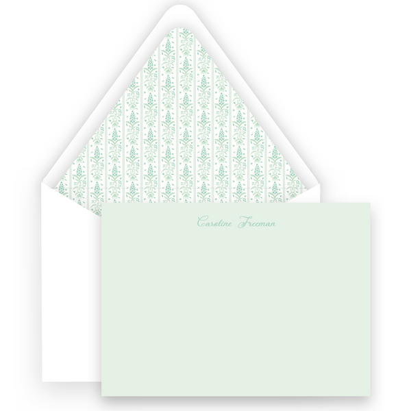 Mint Floral Lined Women's Stationery