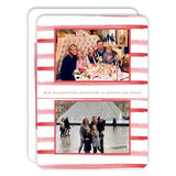 Red & Pink Watercolor Stripe Holiday Card