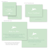Green Leaping Bunny Baby Shower Invitation