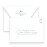 Green Leaping Bunny Baby Shower Invitation