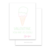 2 Scoop Ice Cream Cone Valentine's Day Card