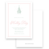 Simple Christmas Tree with Border Holiday Invitation