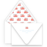 Boy's Watercolor Firetruck Lined Stationery