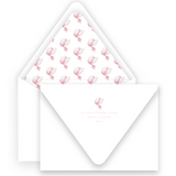 Girl's Watercolor Pink Bonnet Lined Stationery