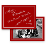 Red "Merry Christmas to All and to All a Good Night" Landscape Holiday Card