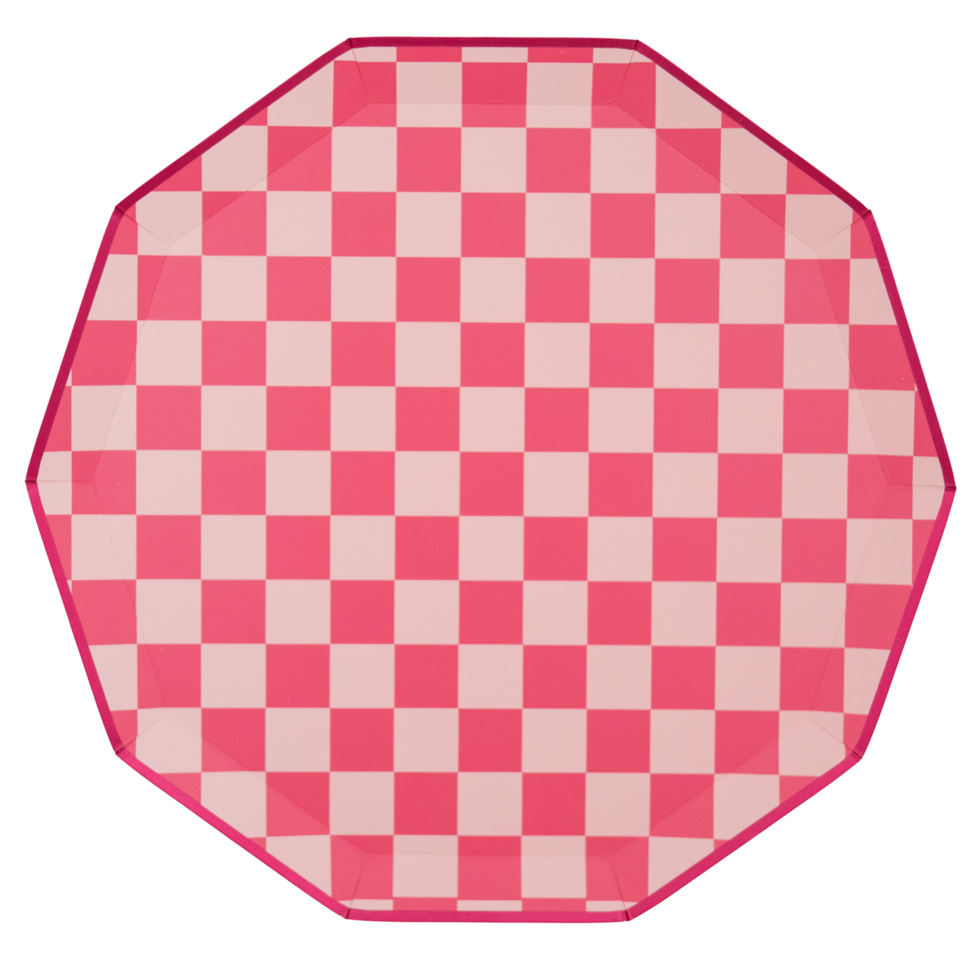 Pink Checkered Signature Dinner Plates