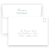 Chartreuse & Forest Green "Merry Christmas To All" Landscape Holiday Card