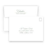 Watercolor Red Berry Pine Garland with Lattice Border Landscape Holiday Card