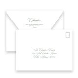 Watercolor Red Berry Pine Garland with Lattice Border Landscape Holiday Card