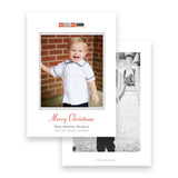 Watercolor Red & Gray Choo Choo Train Portrait Holiday Card