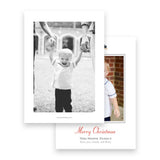 Watercolor Red & Gray Choo Choo Train Portrait Holiday Card