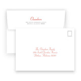 Watercolor Red & Gray Choo Choo Train Portrait Holiday Card