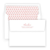 Pink & Red Berry Leaf Border Landscape Holiday Card