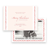 Pink & Red Berry Leaf Border Landscape Holiday Card