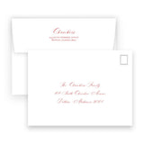 Red and Pink "Peace, Joy, Love" Portrait Full Picture Holiday Card