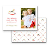 Watercolor Rocking Horse Landscape Holiday Card