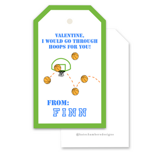 Hoops For You Valentine's Day Gift Tag