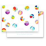 Scattered Beach Ball Birthday Party Invitation