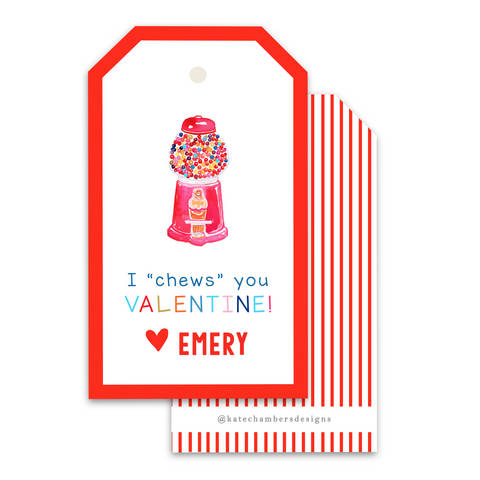 I "Chews" You Valentine's Day Gift Tag