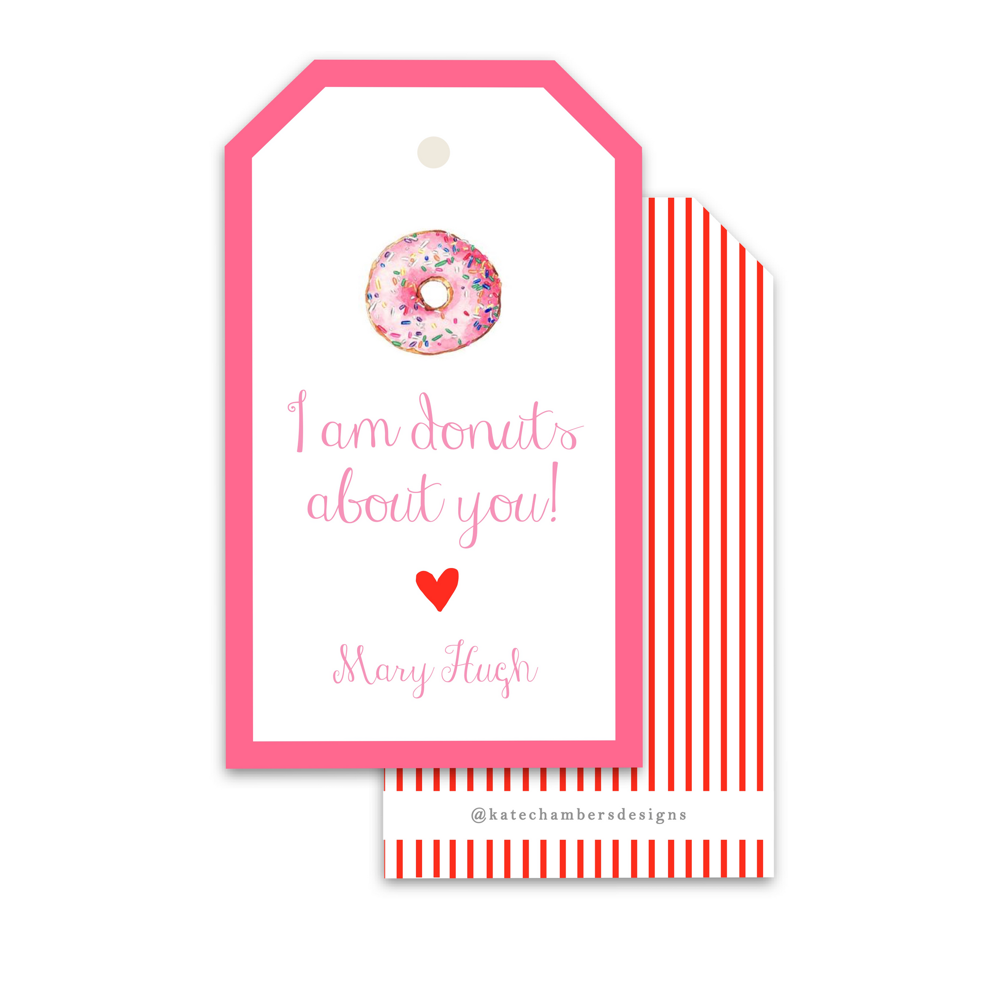 Donuts About You Valentine's Day Gift Tag