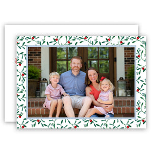 Watercolor Berry Border Holiday Card